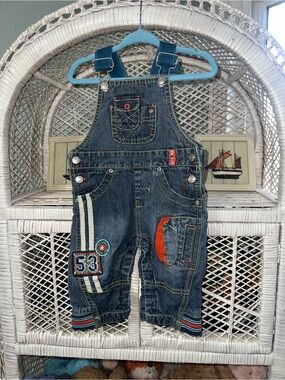 Y2k vintage denim baby overalls